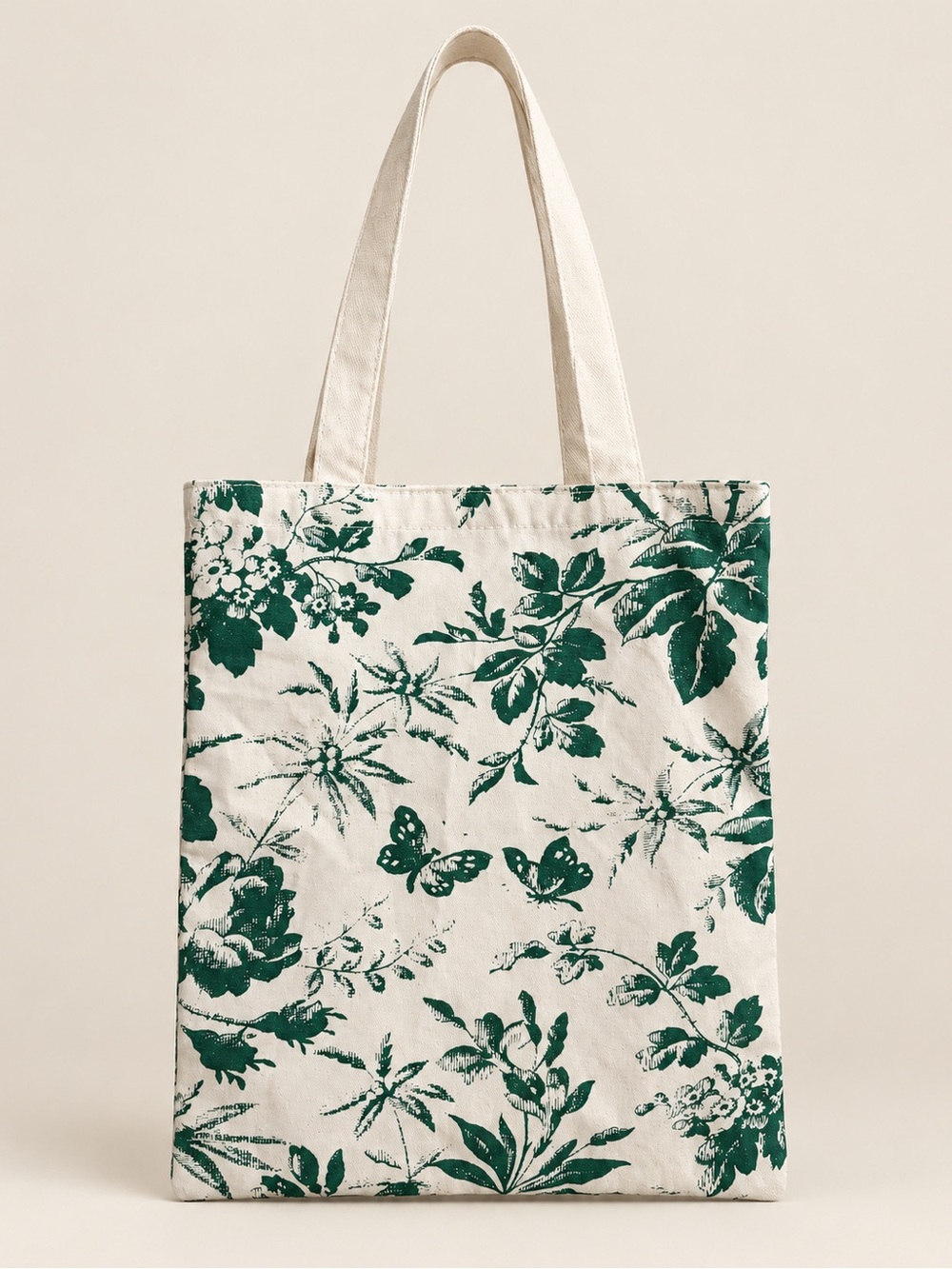 Gucci Beauty Herbarium Floral Butterfly Canvas Tote Green Cream GWP - Picture 2 of 3